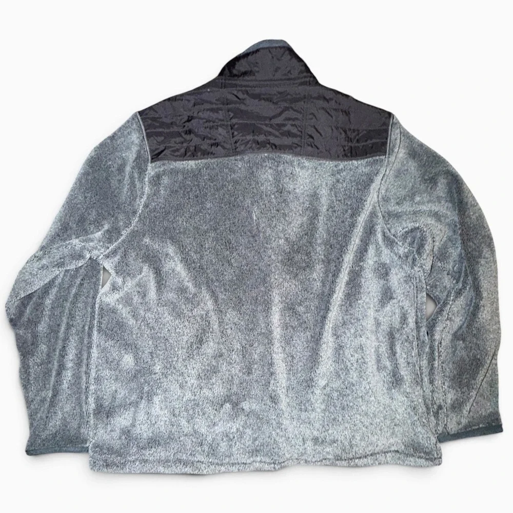 Tommy Bahama Mens XL Quarter Zip Fleece Pullover Quilted Yoke Grey Heathered